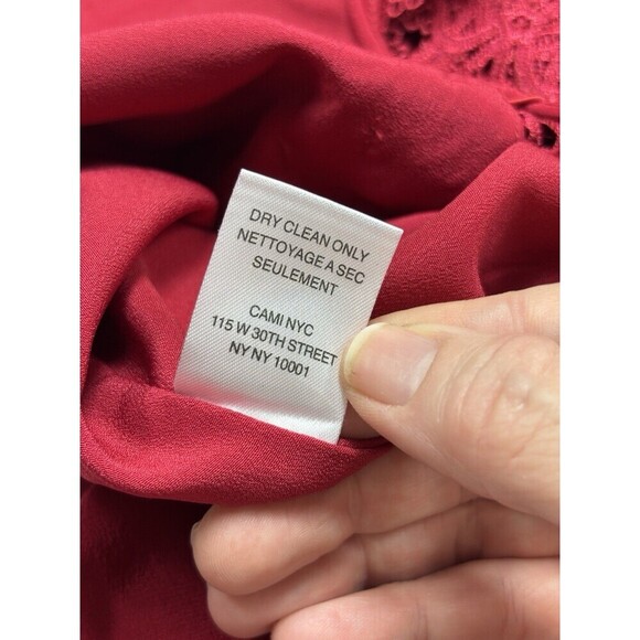 Cami NYC Charley Top Red Medium Lace Up Back Spaghetti Straps Tank Camisole - Picture 7 of 12